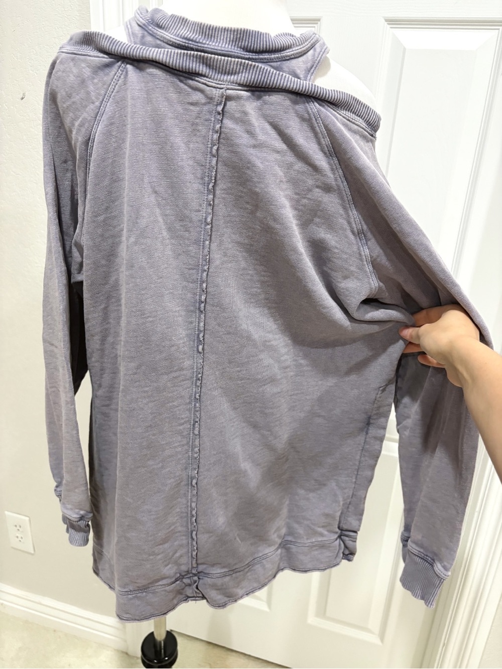 PILCRO by Anthropologie Washed Lavender Crossover Sweater Small - Picture 9 of 10